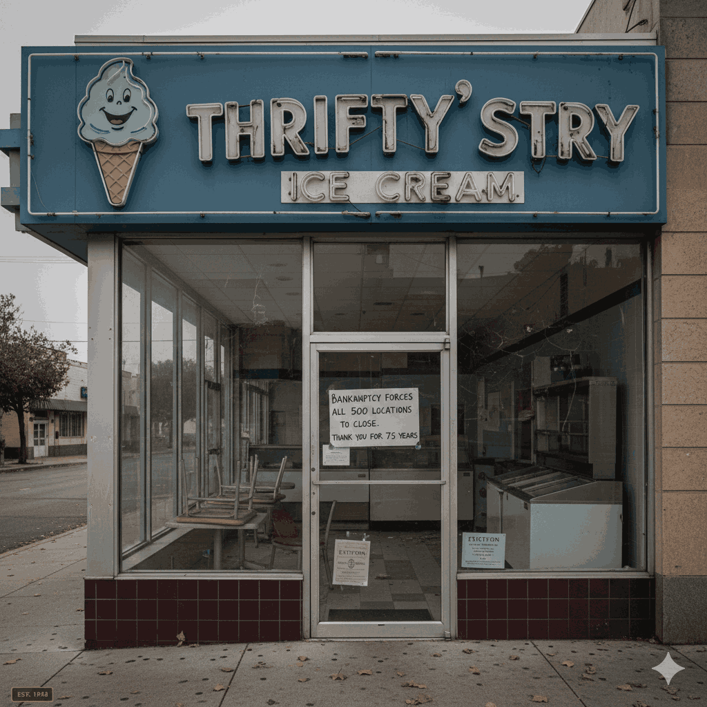 Bankruptcy Forces Ice Cream Chain to Close 500 Locations
